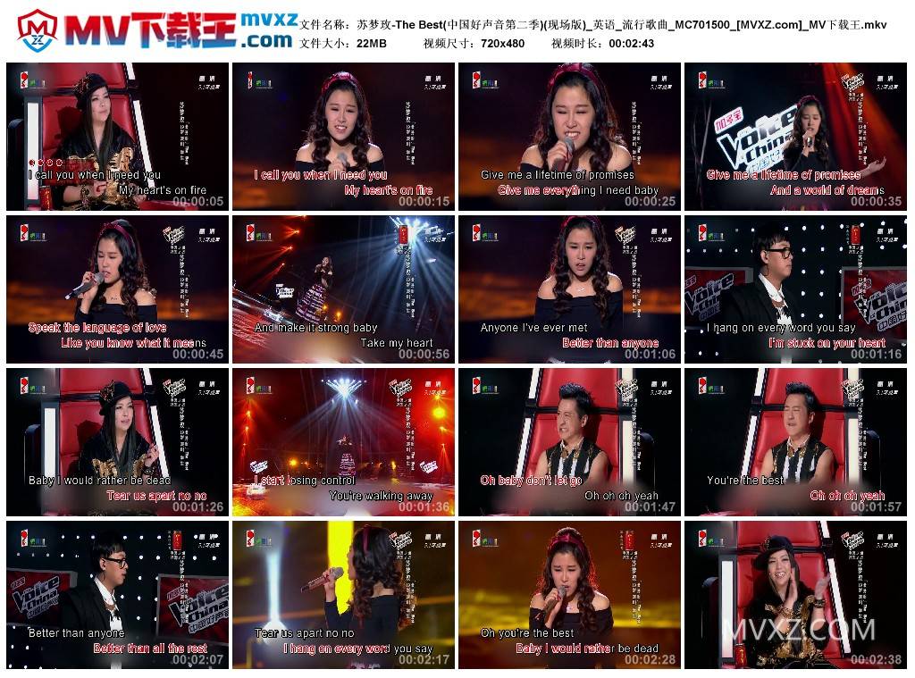 苏梦玫-The Best(中国好声音第二季)(现场版)_英语_流行歌曲_MC701500